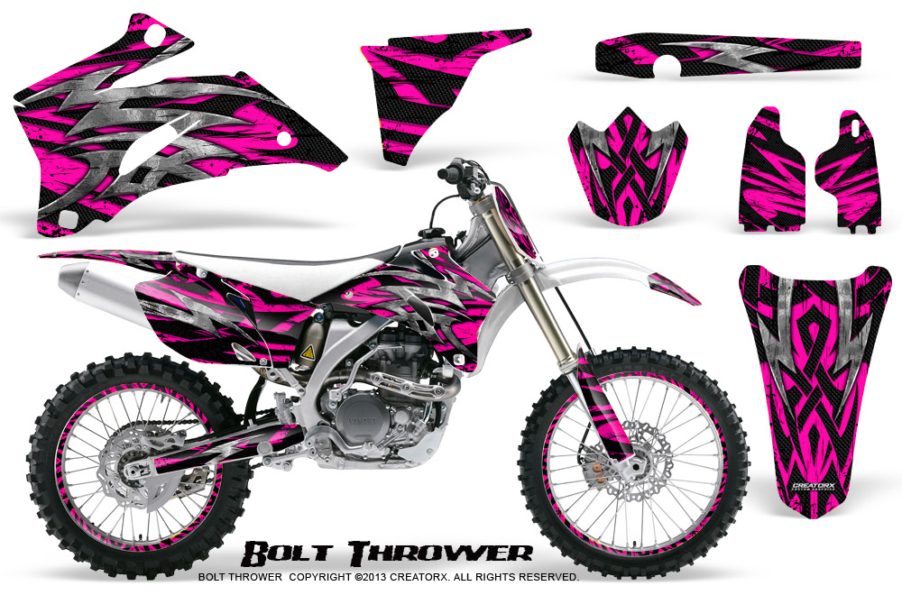 Yamaha YZ 250F 450F 06-09 Graphics Kit Bolt Thrower Pink NP Rims